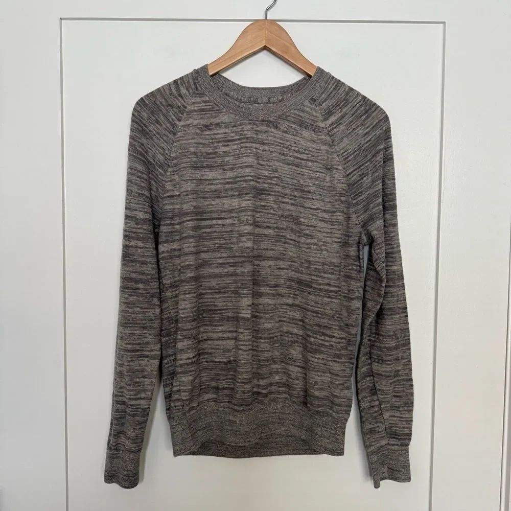 Abercrombie & Fitch Sweater Womens Sz M Gray Knit Cotton Linen Blend Casual